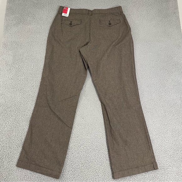 NEW Lee Straight Leg Pants Women 16M Coffee Kelley Slimming Comfort Fit Tweed - Picture 5 of 11